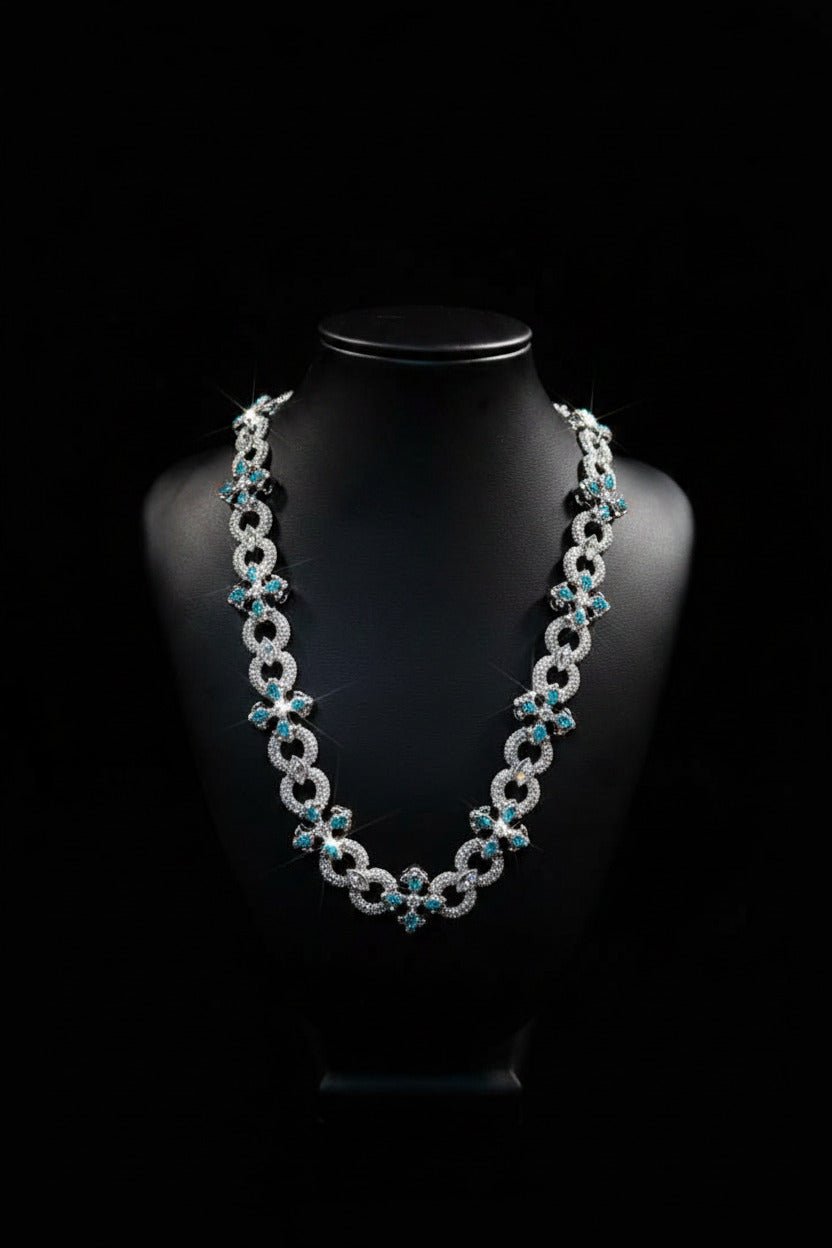 Necklace moissanite baby blue