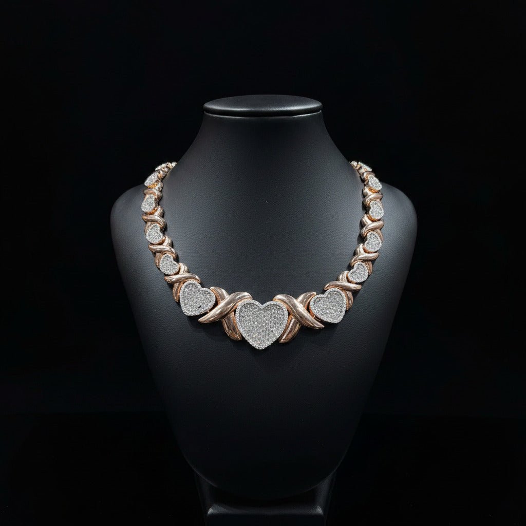 Rose gold heart chain