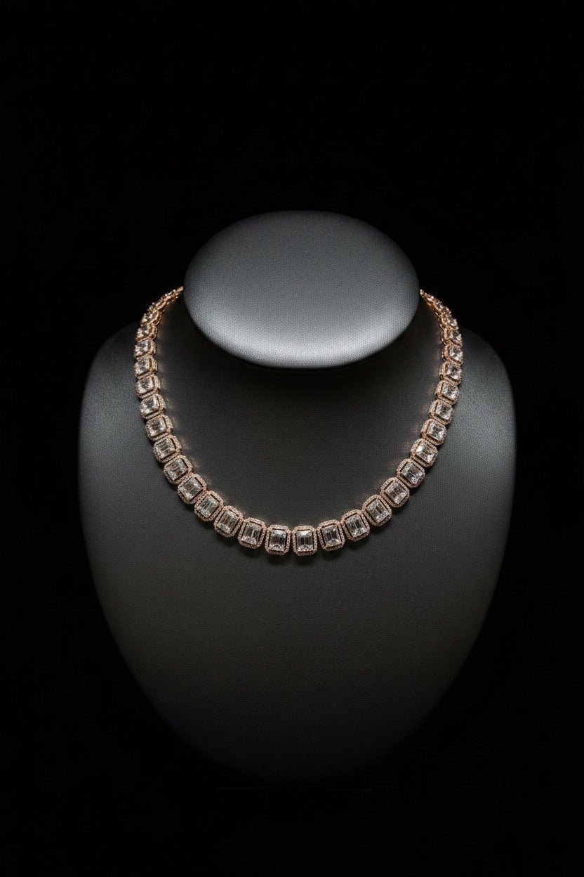 Rose gold moissanite chain