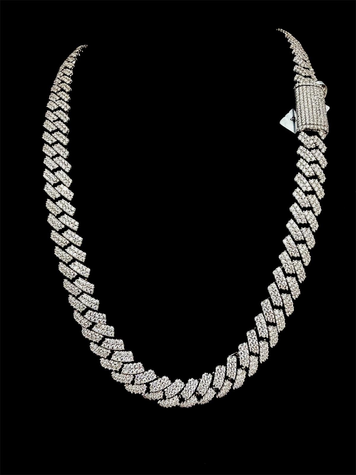 VVS Lab Made Moissanite 14 MM Cuban Link Chain