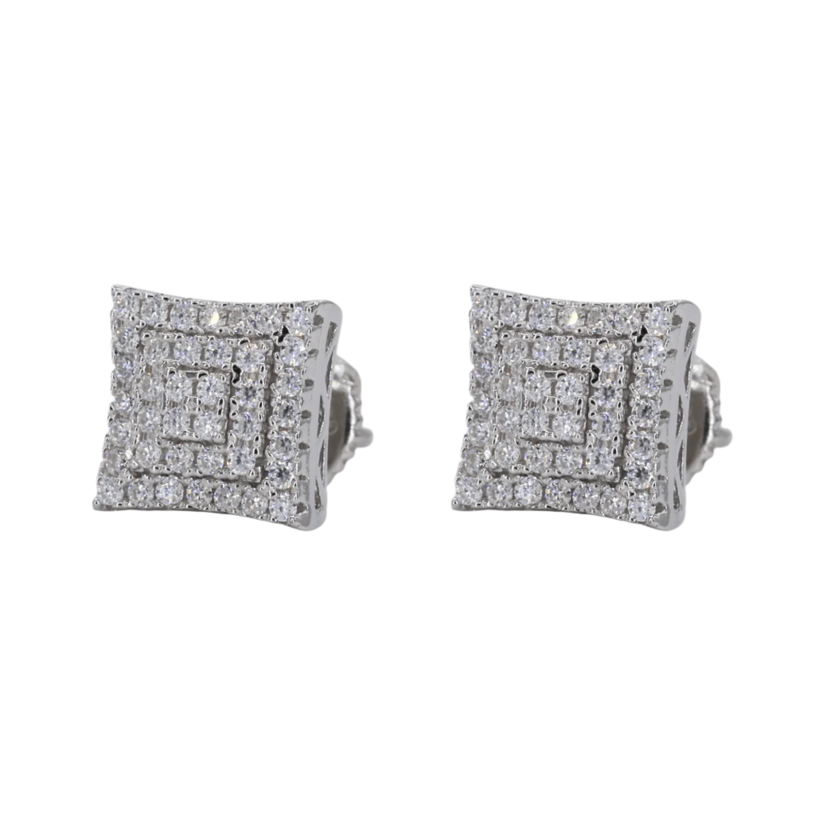 3 Step Iced Out Square VVS Moissanite Daimond Earrings