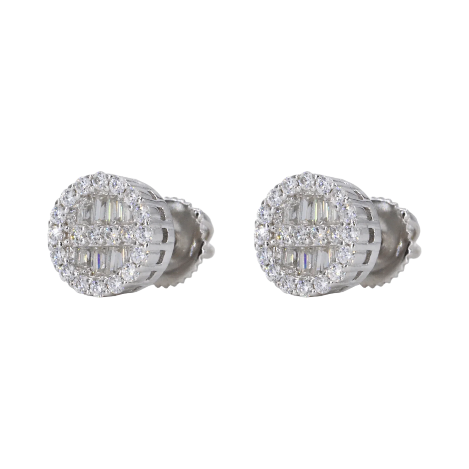 Baguette Infill VVS Moissanite Daimond Earrings