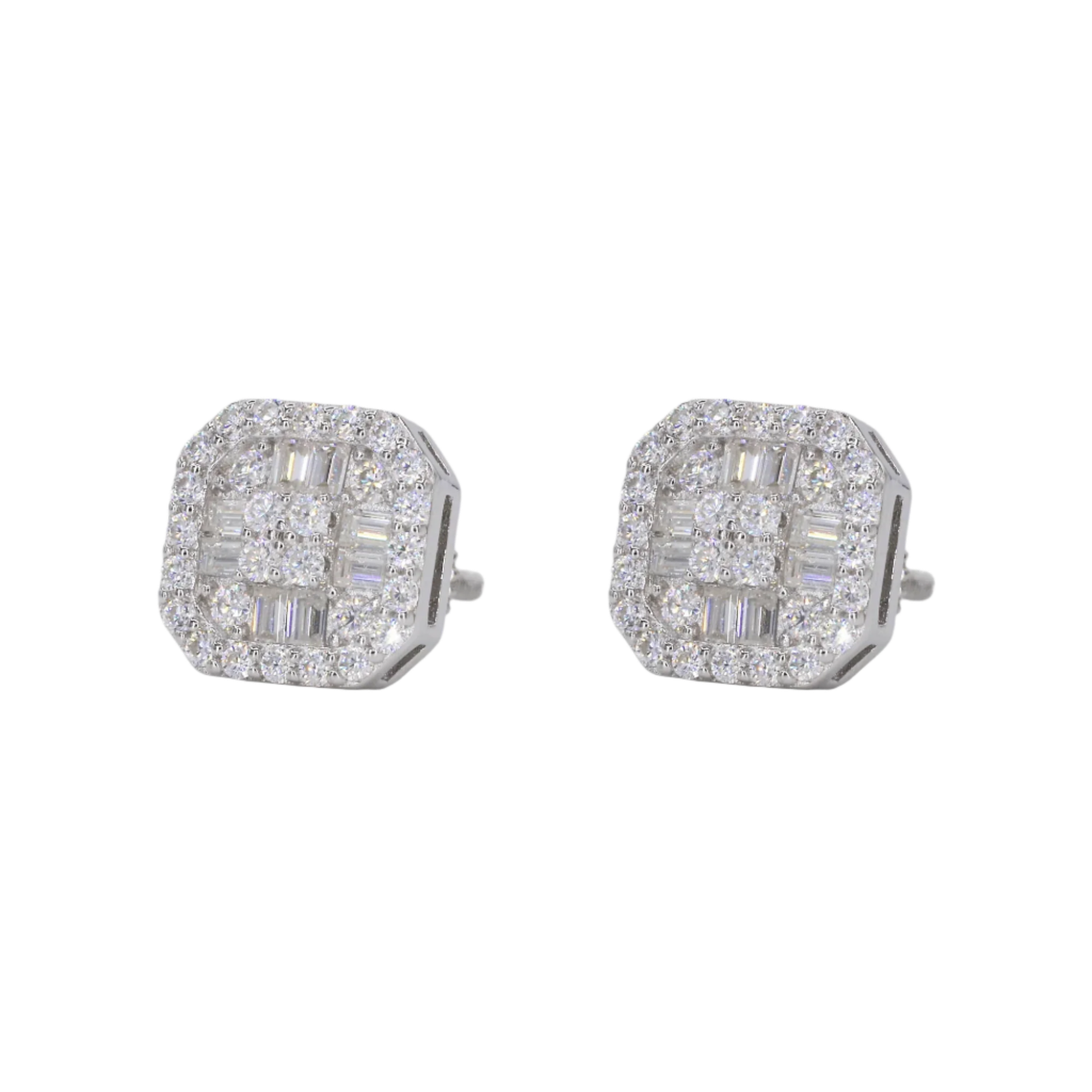 Baguette Round Square VVS Moissanite Daimond Earrings