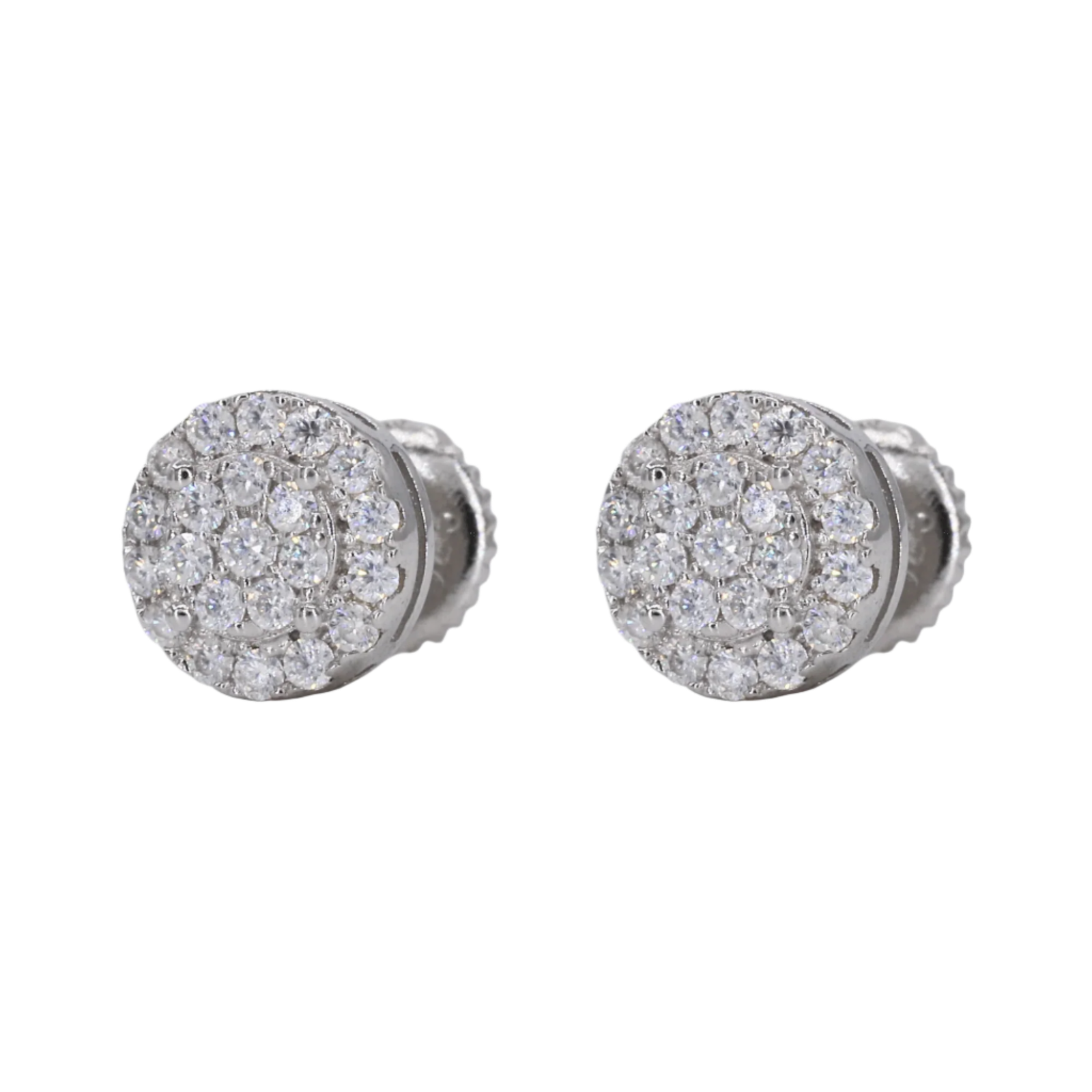 Circle Two Step Iced VVS Moissanite Daimond Earrings
