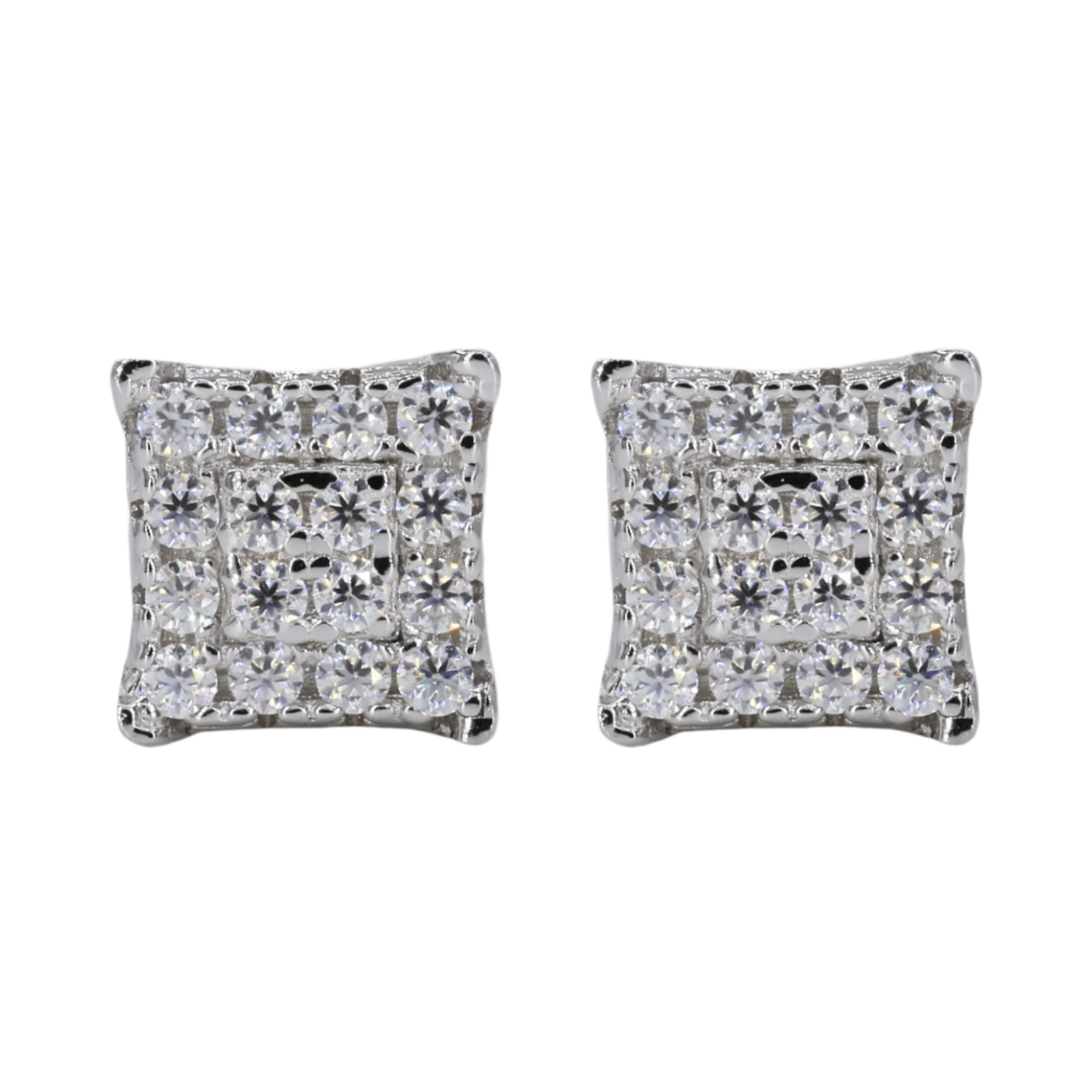 Pointed Square Iced Out VVS Moissanite Daimond Earrings