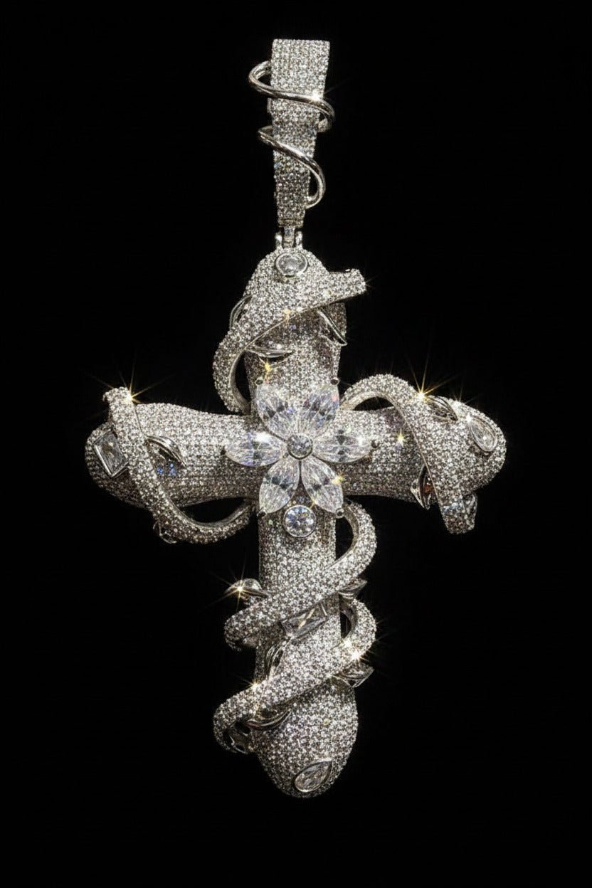 TabbyIced Snake Cross Pendant