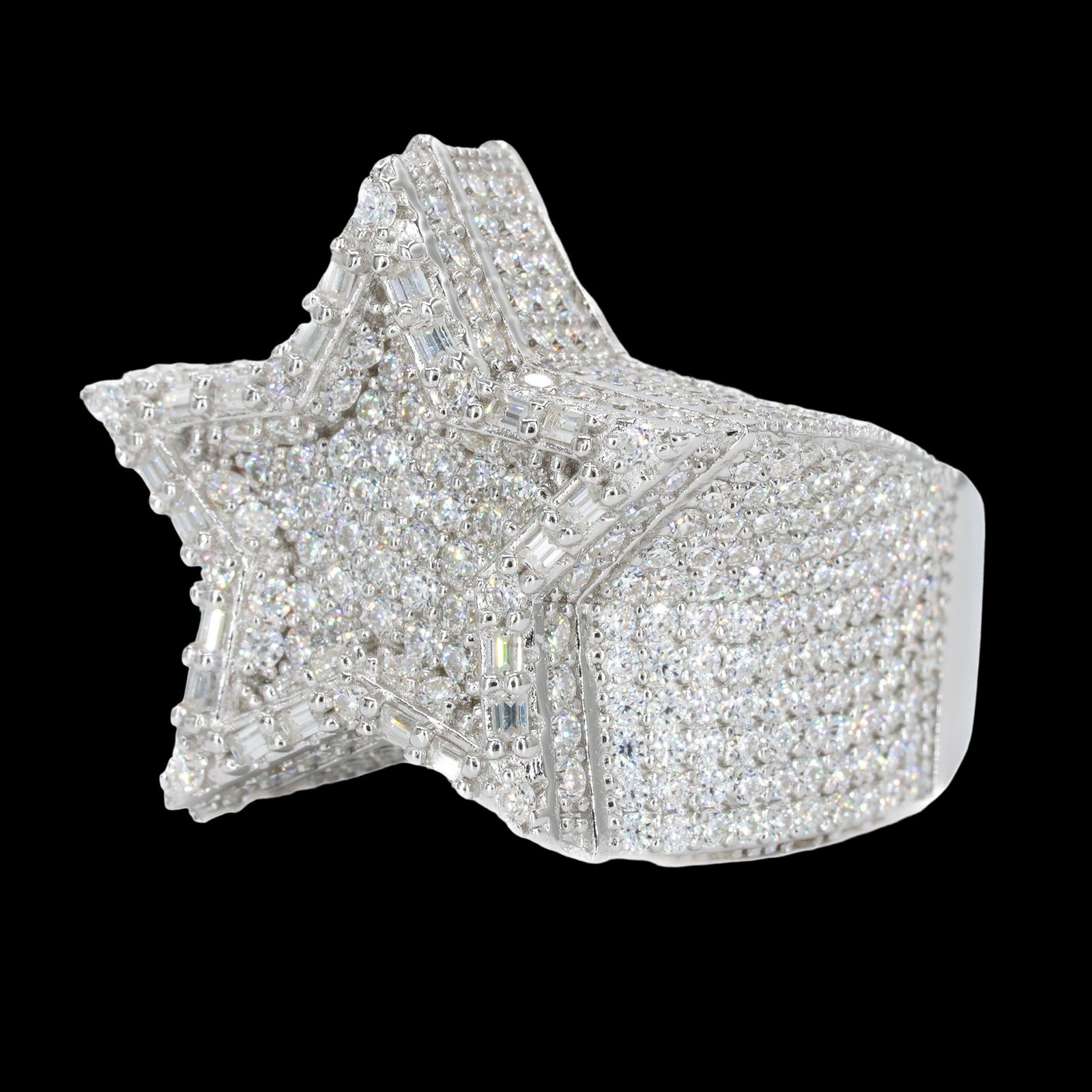 Baguette Parameter Star VVS Moissanite Diamond Ring
