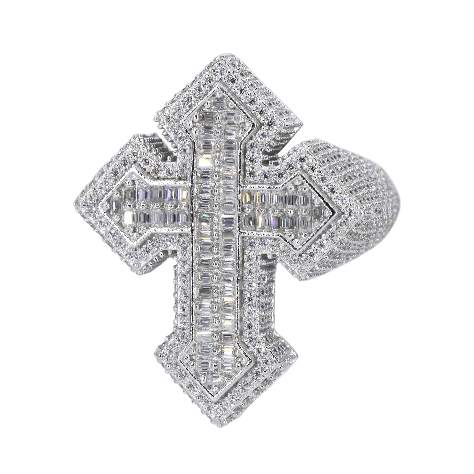 Cross Ring VVS Moissanite Diamond Ring